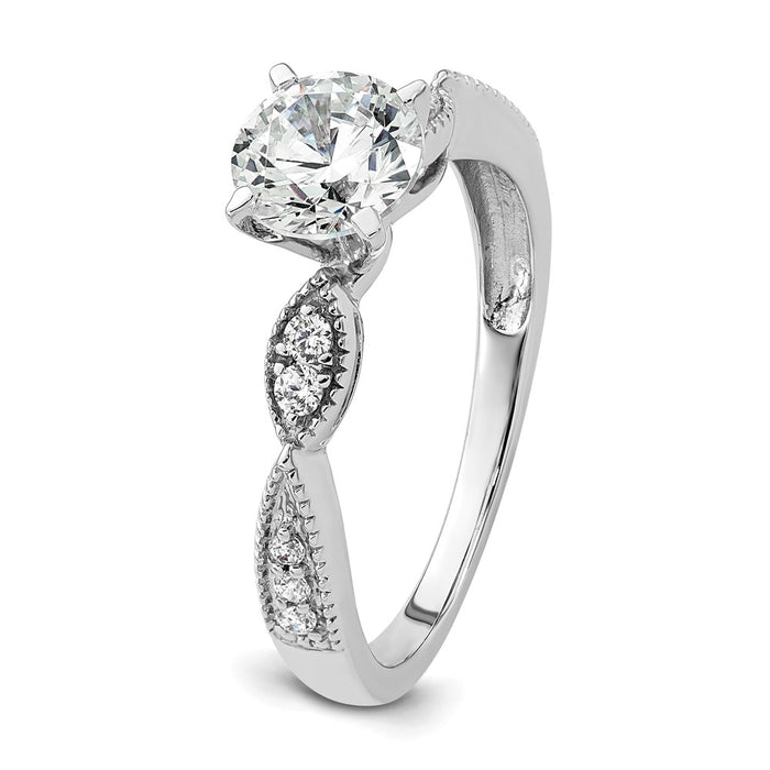 Buy 14K White Gold Criss-Cross Engagement Ring for 1 Carat Center | Stylish Value-6