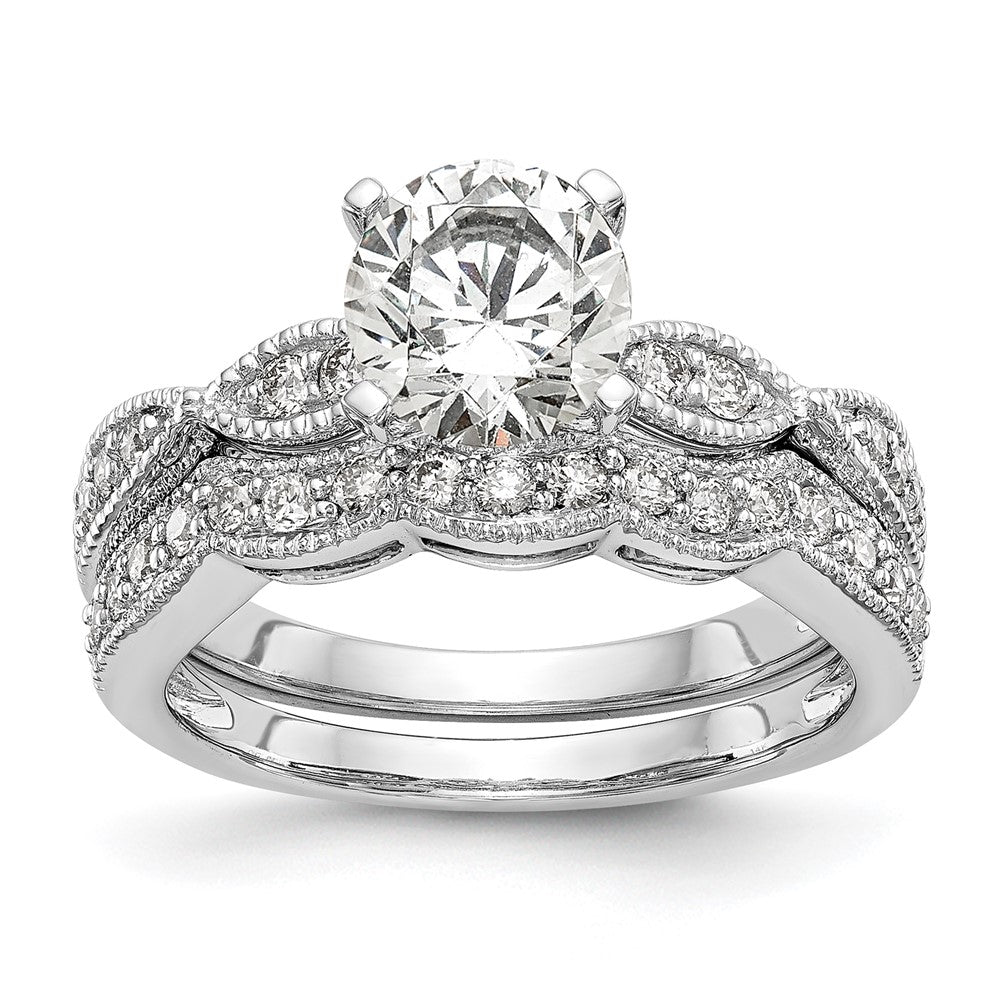 Buy 14K White Gold Criss-Cross Engagement Ring for 1 Carat Center | Stylish Value