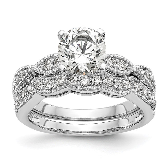 Buy 14K White Gold Criss-Cross Engagement Ring for 1 Carat Center | Stylish Value-7