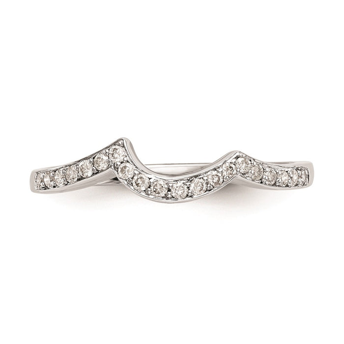 Exclusive 14K White Gold Curved Wedding Band Setting - Stylish & Affordable!-4