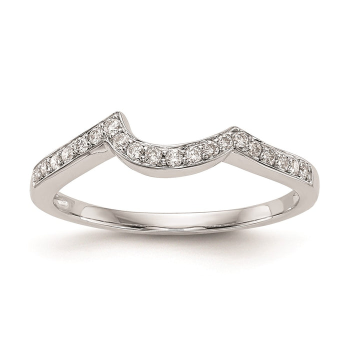 Exclusive 14K White Gold Curved Wedding Band Setting - Stylish & Affordable!-1