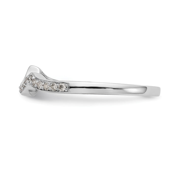 High-Quality 14K White Gold Wedding Band with 1/6 Carat Diamonds - Stylish Value!-3