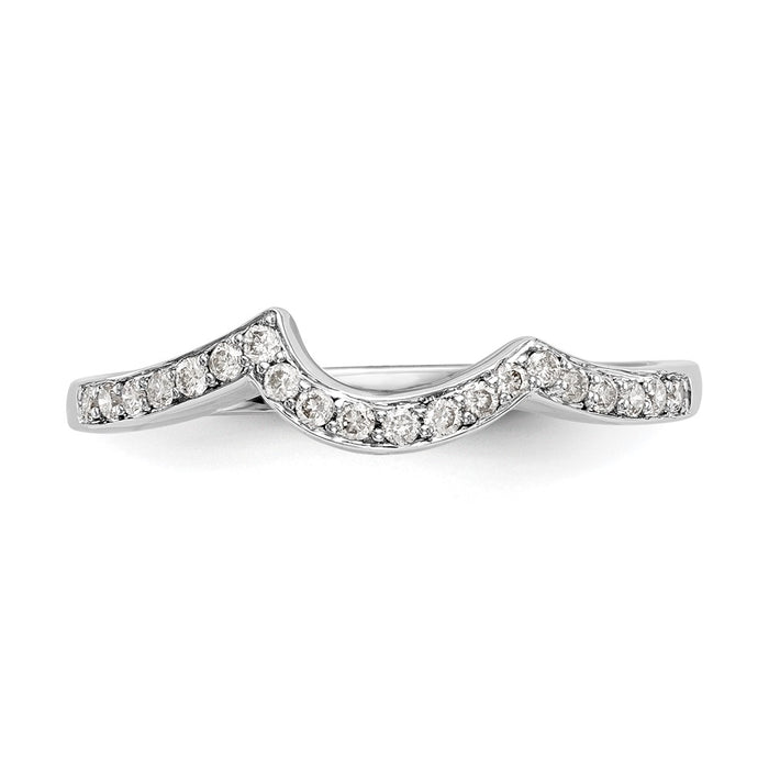 High-Quality 14K White Gold Wedding Band with 1/6 Carat Diamonds - Stylish Value!-4