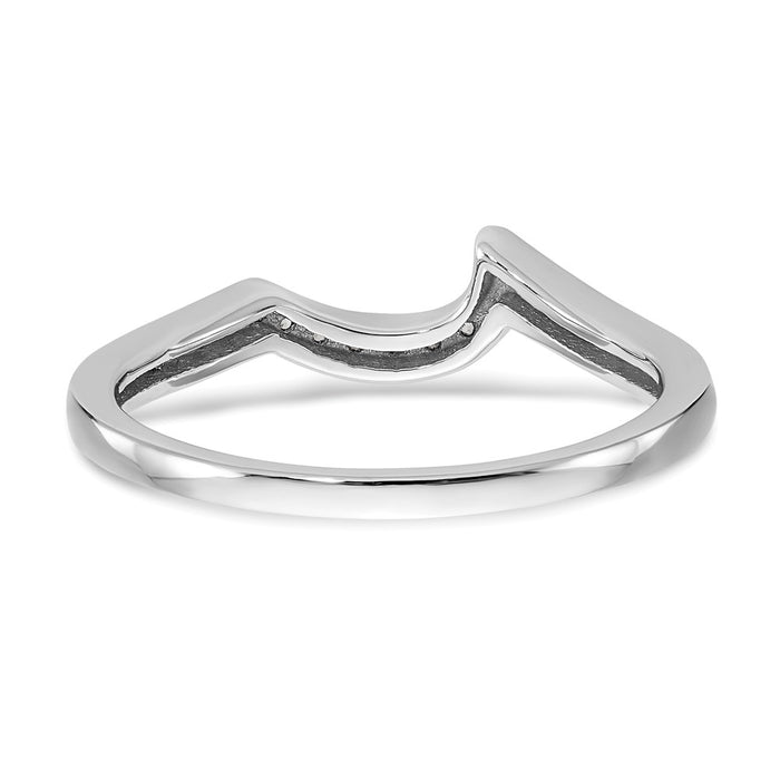 High-Quality 14K White Gold Wedding Band with 1/6 Carat Diamonds - Stylish Value!-5