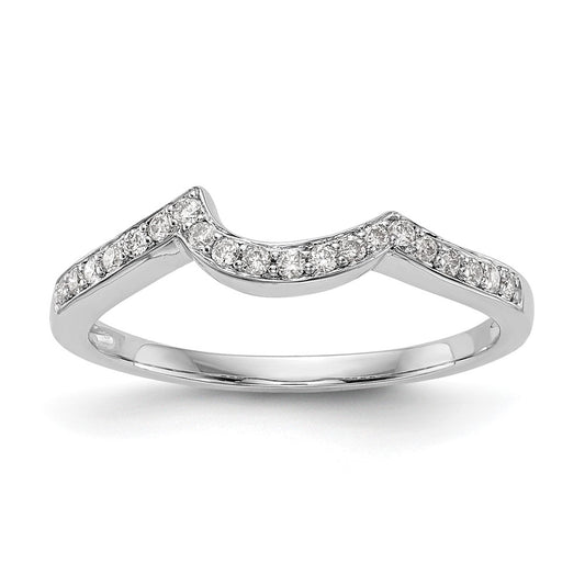 High-Quality 14K White Gold Wedding Band with 1/6 Carat Diamonds - Stylish Value!