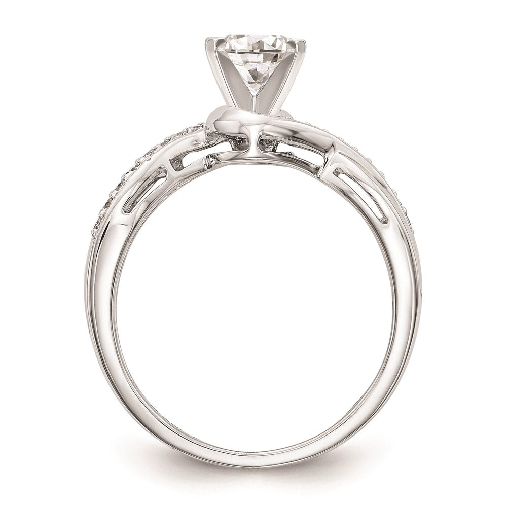 Exclusive 14K White Gold Criss-Cross Engagement Ring Setting - Stylish Design