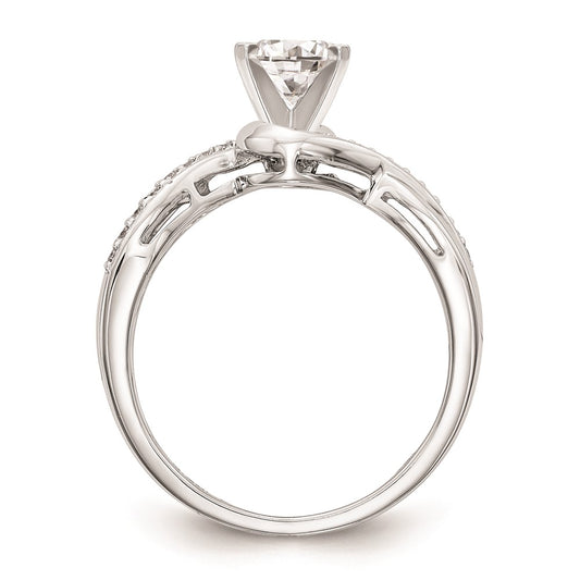 Exclusive 14K White Gold Criss-Cross Engagement Ring Setting - Stylish Design