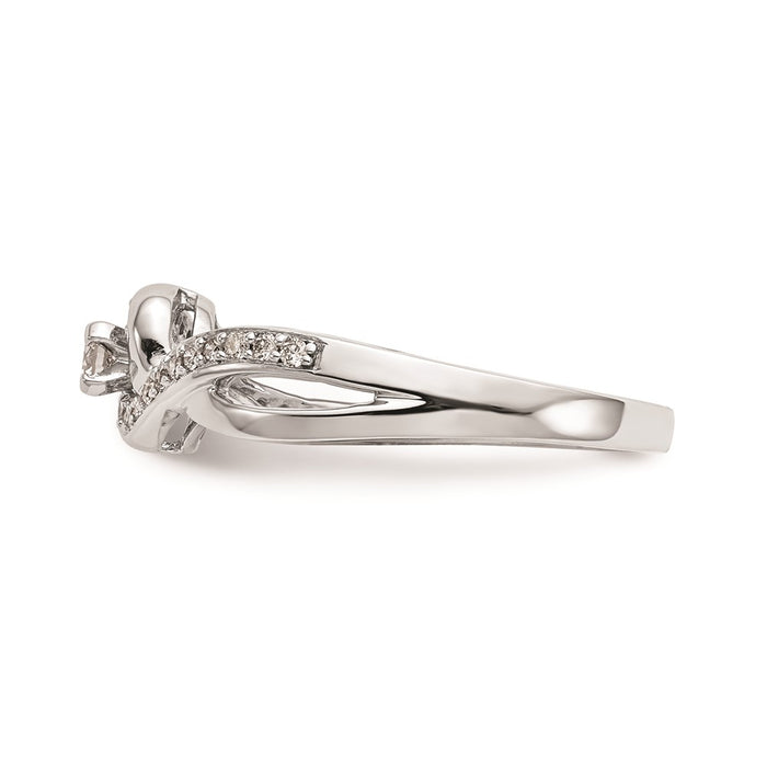 Exclusive 14K White Gold Criss-Cross Engagement Ring Setting - Stylish Design-3