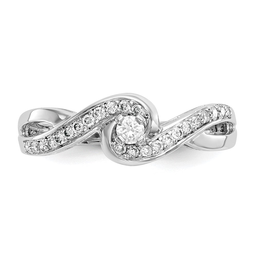 Exclusive 14K White Gold Criss-Cross Engagement Ring Setting - Stylish Design