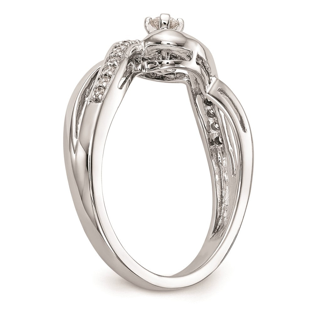 Exclusive 14K White Gold Criss-Cross Engagement Ring Setting - Stylish Design