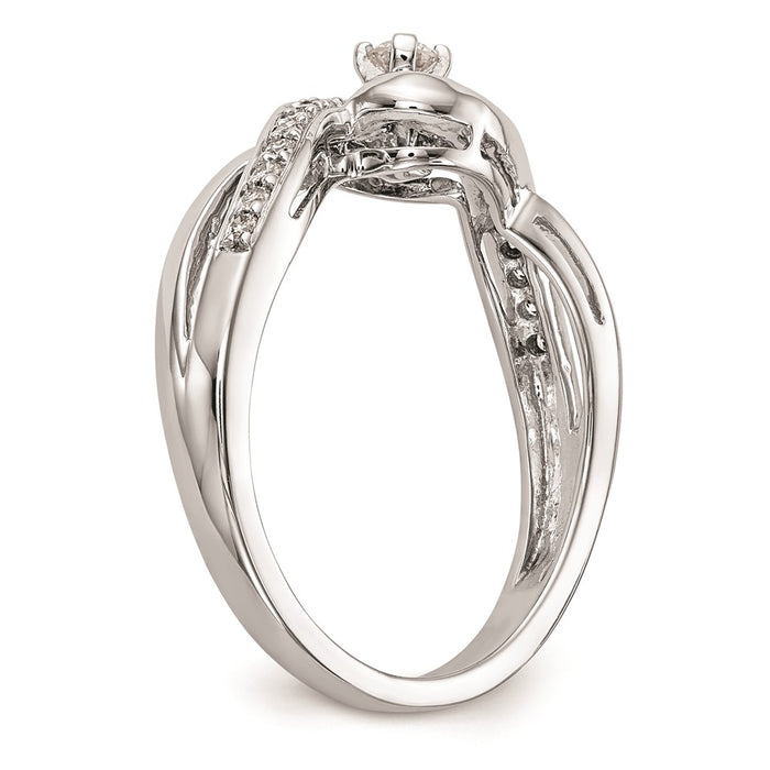 Exclusive 14K White Gold Criss-Cross Engagement Ring Setting - Stylish Design-6