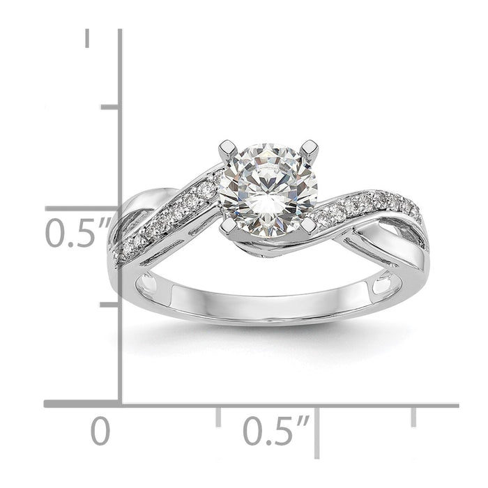 Exclusive 14K White Gold Criss-Cross Engagement Ring Setting - Stylish Design-8