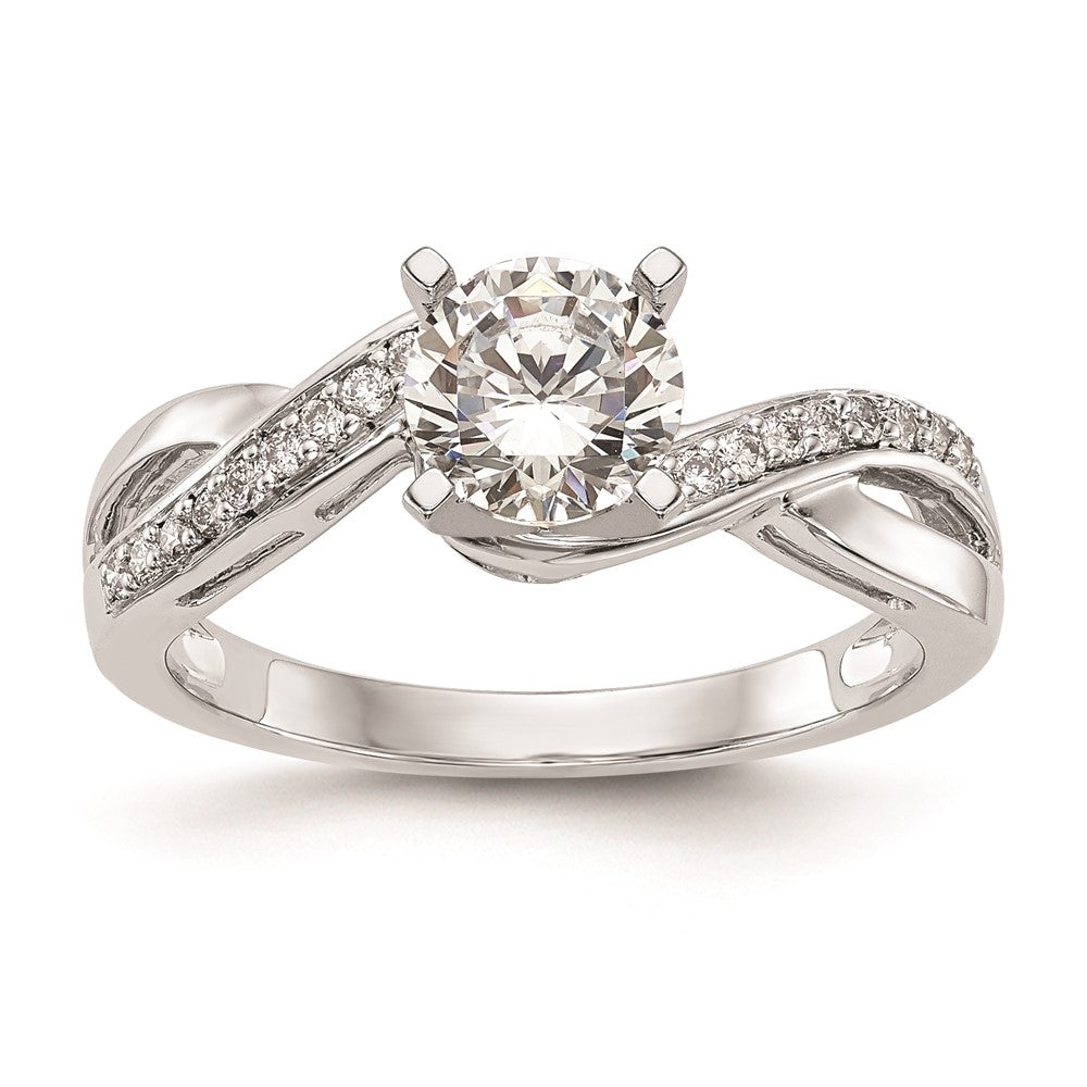 Exclusive 14K White Gold Criss-Cross Engagement Ring Setting - Stylish Design