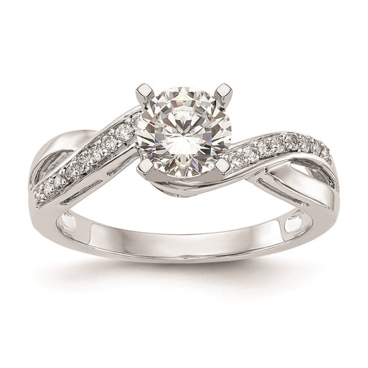 Exclusive 14K White Gold Criss-Cross Engagement Ring Setting - Stylish Design