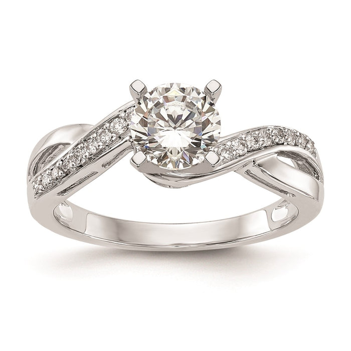 Exclusive 14K White Gold Criss-Cross Engagement Ring Setting - Stylish Design-1