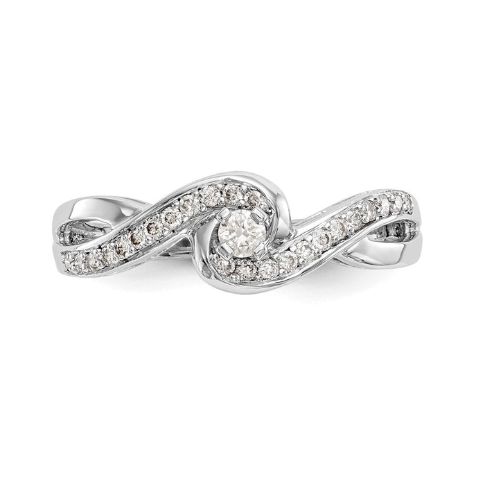 Buy Stylish 14K White Gold Criss-Cross Semi-Mount Ring with 1/6 Carat Diamond-4