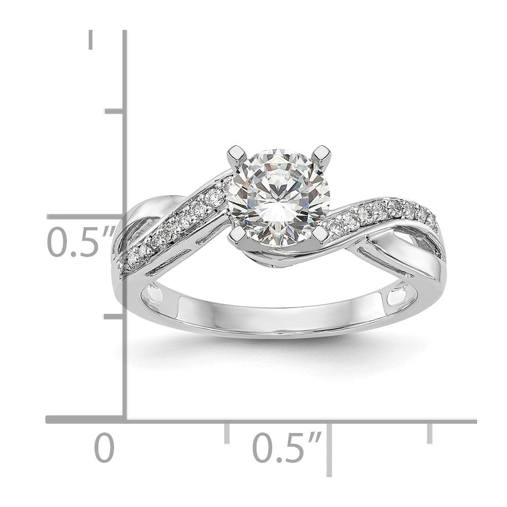 Buy Stylish 14K White Gold Criss-Cross Semi-Mount Ring with 1/6 Carat Diamond
