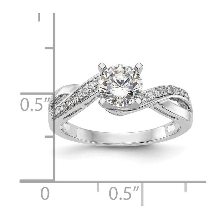 Buy Stylish 14K White Gold Criss-Cross Semi-Mount Ring with 1/6 Carat Diamond-8