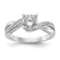 Buy Stylish 14K White Gold Criss-Cross Semi-Mount Ring with 1/6 Carat Diamond-1