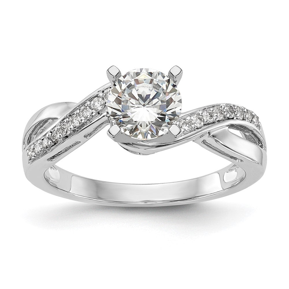 Buy Stylish 14K White Gold Criss-Cross Semi-Mount Ring with 1/6 Carat Diamond