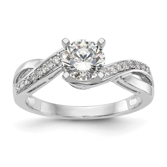 Buy Stylish 14K White Gold Criss-Cross Semi-Mount Ring with 1/6 Carat Diamond