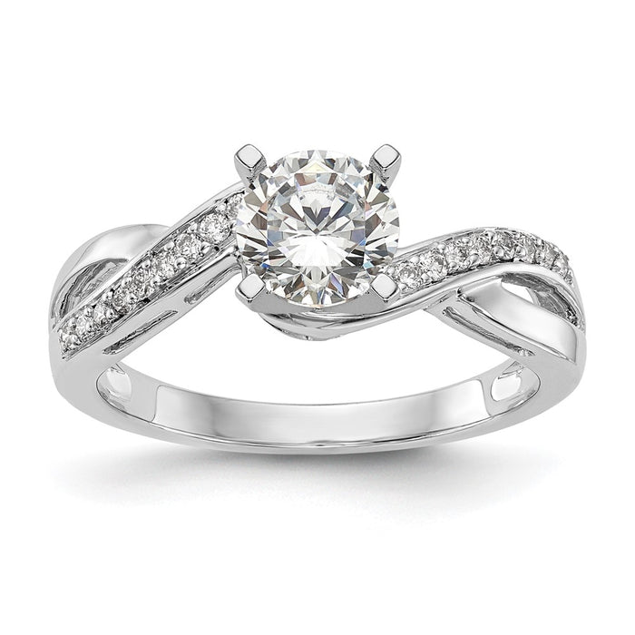 Buy Stylish 14K White Gold Criss-Cross Semi-Mount Ring with 1/6 Carat Diamond-1