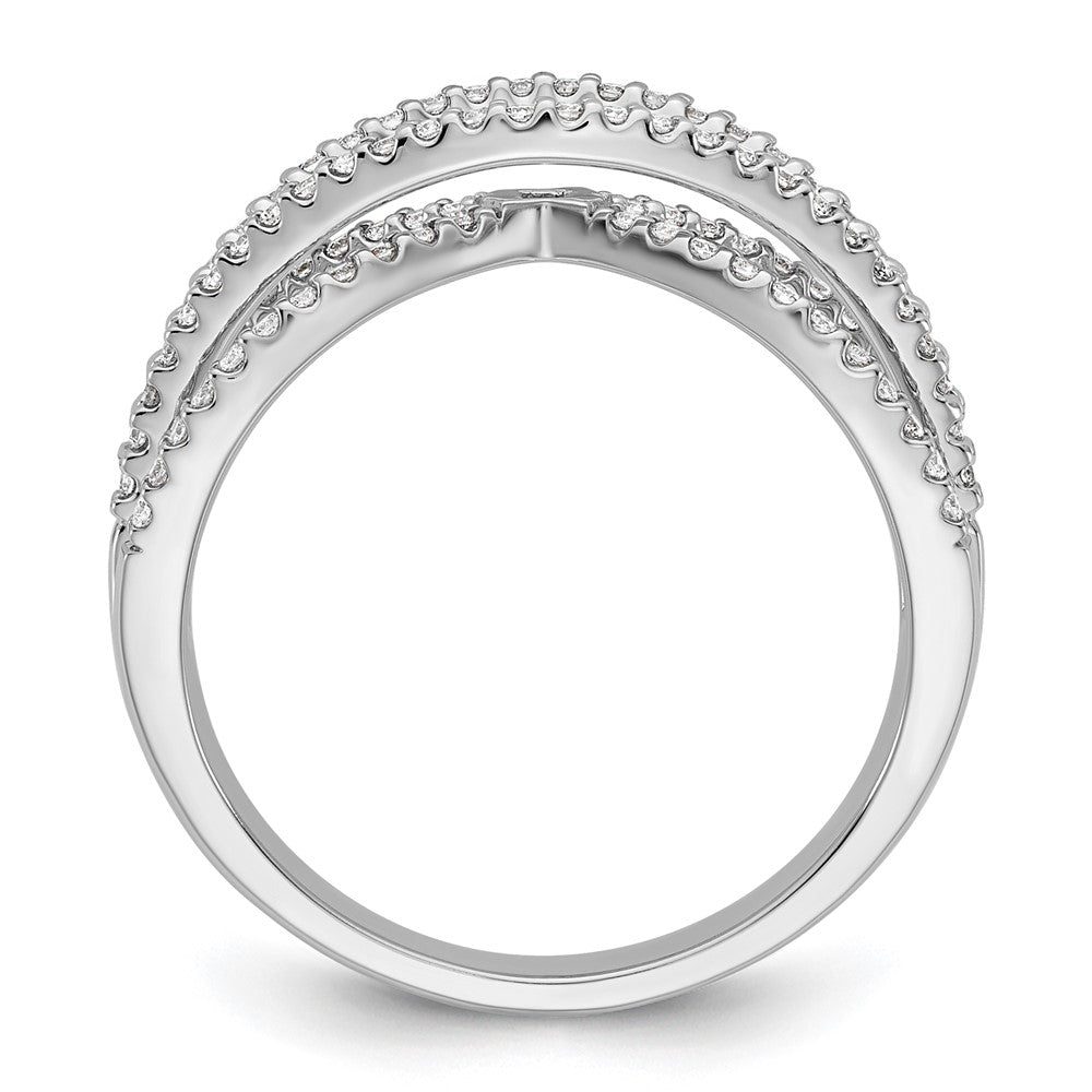 Buy Stylish 14K White Gold Criss-Cross Engagement Ring with 3/8 Carat Diamond