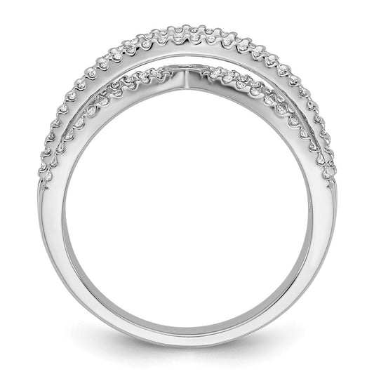 Buy Stylish 14K White Gold Criss-Cross Engagement Ring with 3/8 Carat Diamond