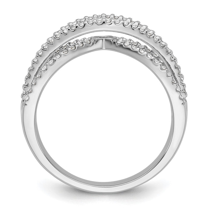Buy Stylish 14K White Gold Criss-Cross Engagement Ring with 3/8 Carat Diamond-2