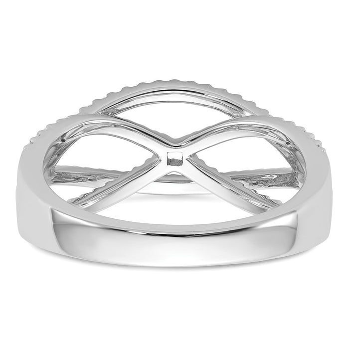 Buy Stylish 14K White Gold Criss-Cross Engagement Ring with 3/8 Carat Diamond-5