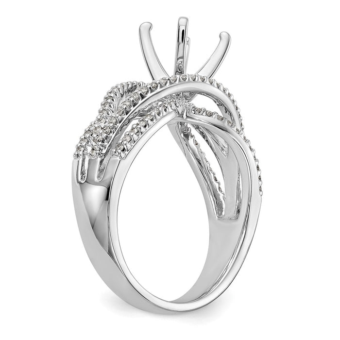 Buy Stylish 14K White Gold Criss-Cross Engagement Ring with 3/8 Carat Diamond-6