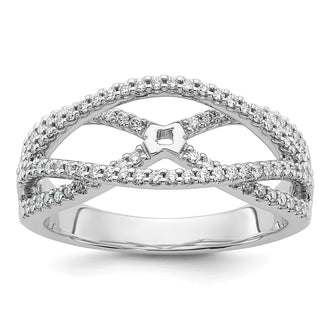 Buy Stylish 14K White Gold Criss-Cross Engagement Ring with 3/8 Carat Diamond