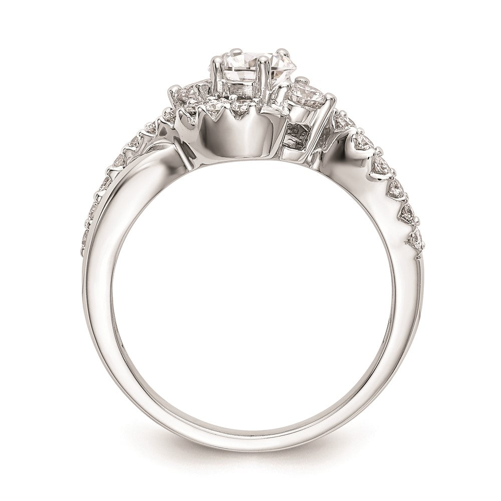 Exclusive 14K White Gold Criss-Cross Engagement Ring Setting - Stylish Value