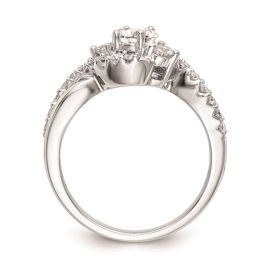 Exclusive 14K White Gold Criss-Cross Engagement Ring Setting - Stylish Value