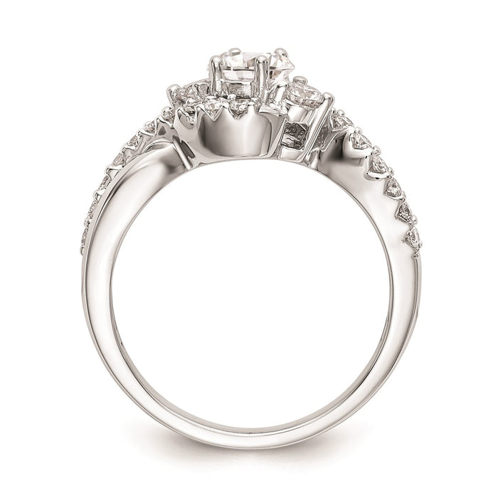 Exclusive 14K White Gold Criss-Cross Engagement Ring Setting - Stylish Value-2
