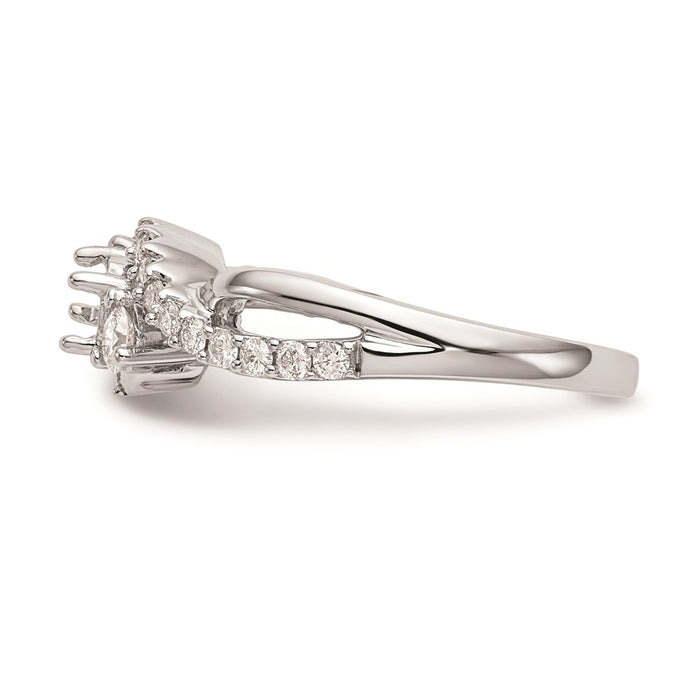 Exclusive 14K White Gold Criss-Cross Engagement Ring Setting - Stylish Value-3