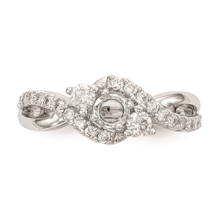 Exclusive 14K White Gold Criss-Cross Engagement Ring Setting - Stylish Value-4
