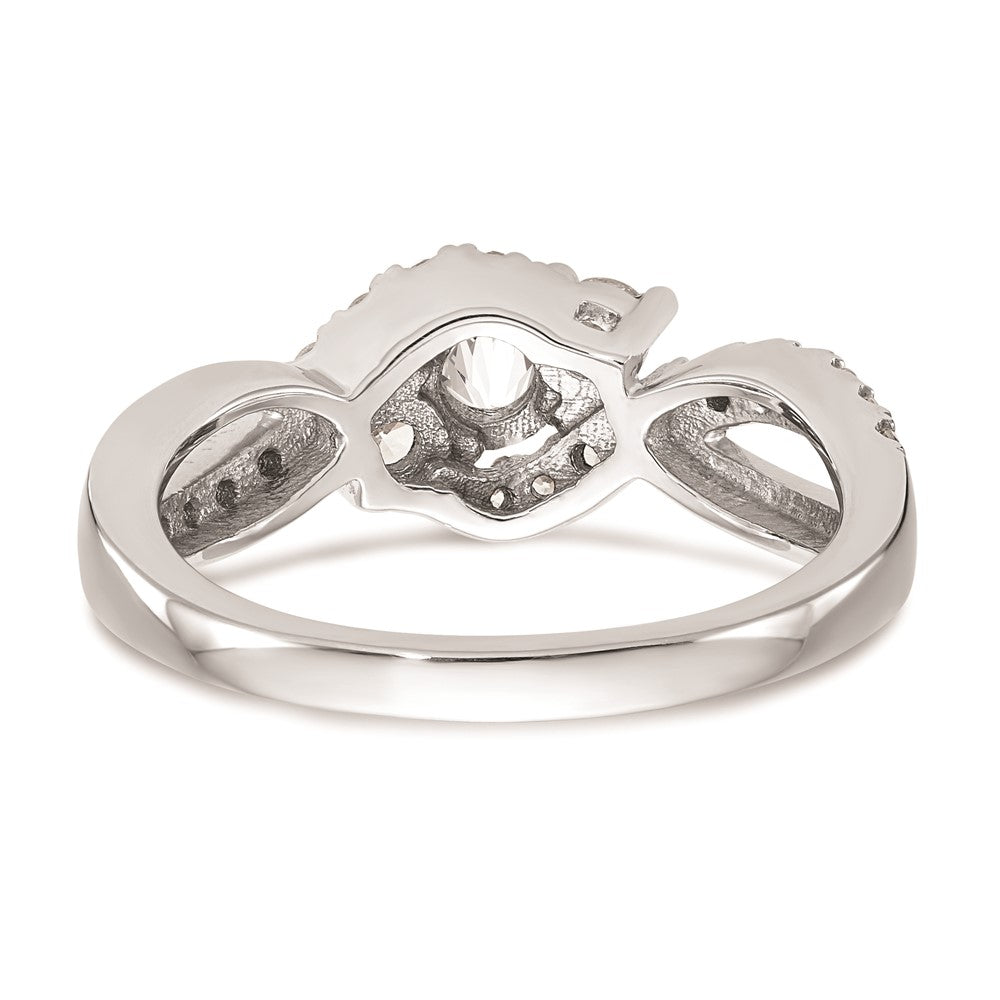 Exclusive 14K White Gold Criss-Cross Engagement Ring Setting - Stylish Value