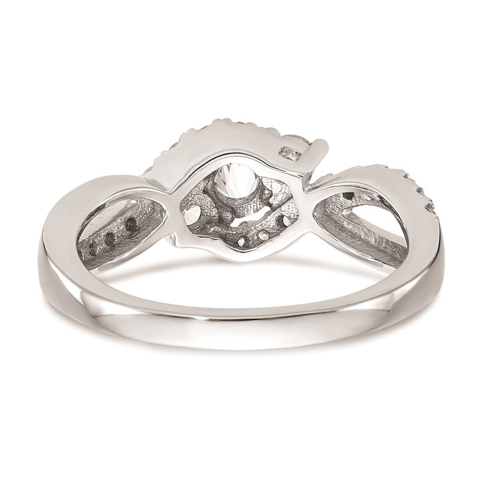 Exclusive 14K White Gold Criss-Cross Engagement Ring Setting - Stylish Value-5