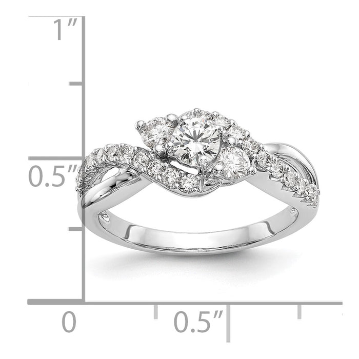 Exclusive 14K White Gold Criss-Cross Engagement Ring Setting - Stylish Value-7
