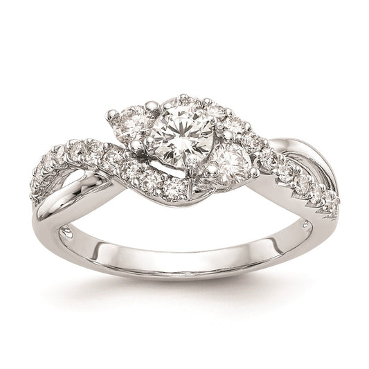 Exclusive 14K White Gold Criss-Cross Engagement Ring Setting - Stylish Value