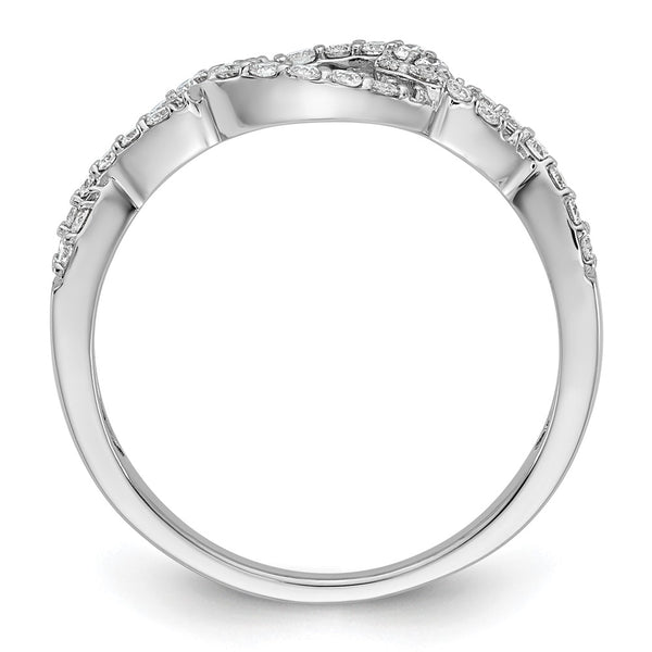 14K White Gold Criss-Cross Engagement Ring with 1/3 Carat Diamond