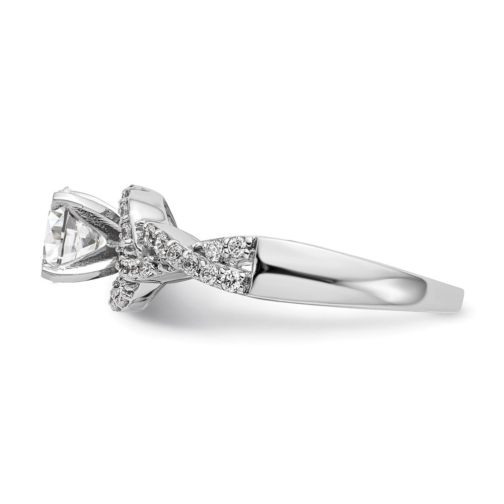 Buy 14K White Gold Criss-Cross Engagement Ring with 1/3 Carat Diamond - Stylish!