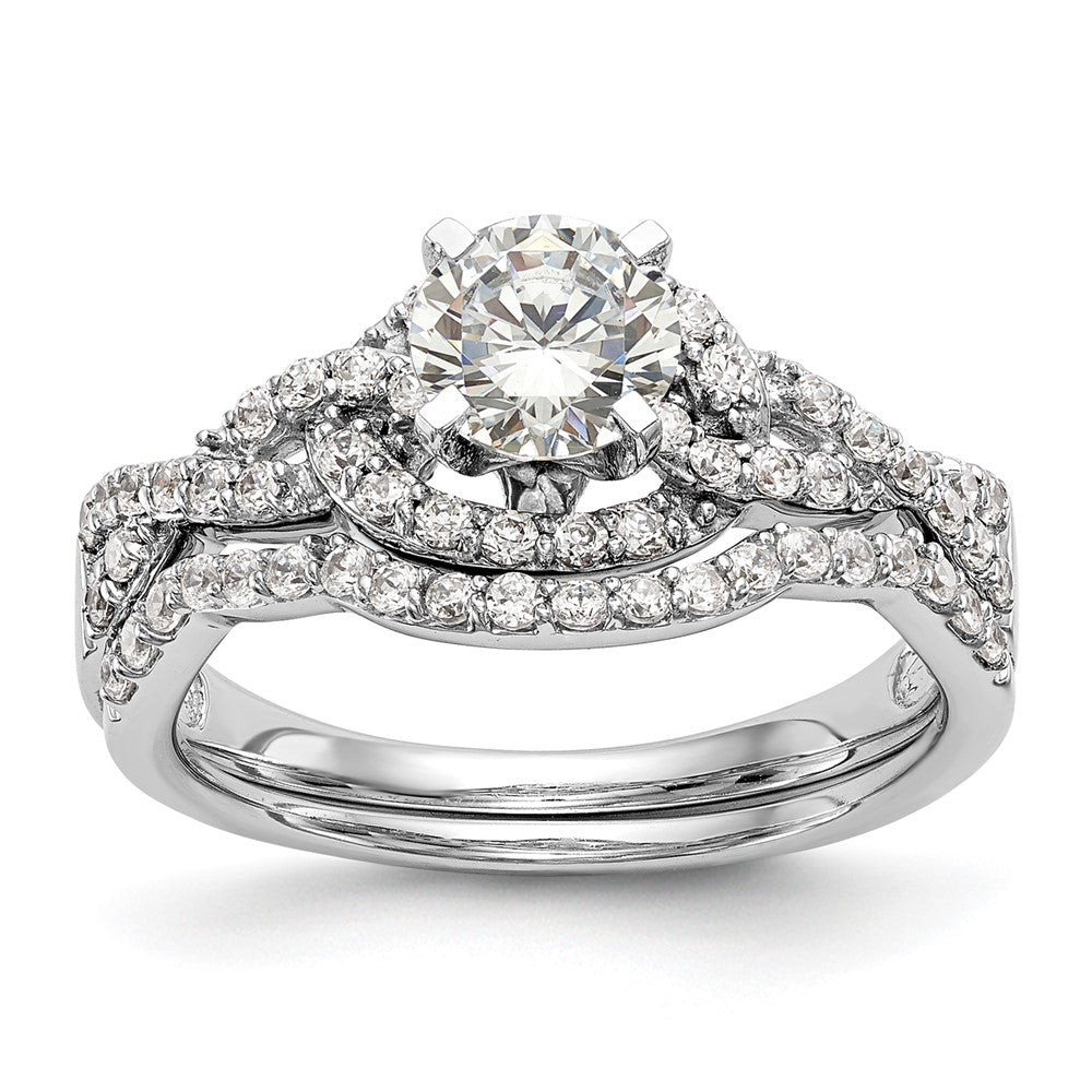 Buy 14K White Gold Criss-Cross Engagement Ring with 1/3 Carat Diamond - Stylish!