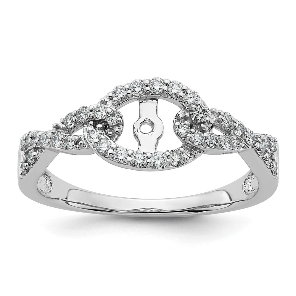 Buy 14K White Gold Criss-Cross Engagement Ring with 1/3 Carat Diamond - Stylish!