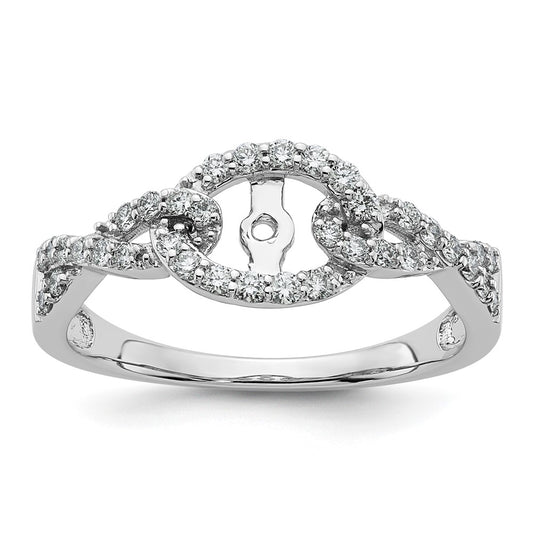 Buy 14K White Gold Criss-Cross Engagement Ring with 1/3 Carat Diamond - Stylish!
