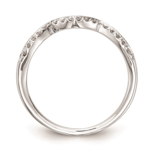 High-Quality 14K White Gold Curved Wedding Band Setting - Stylish & Affordable