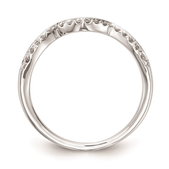 High-Quality 14K White Gold Curved Wedding Band Setting - Stylish & Affordable-2