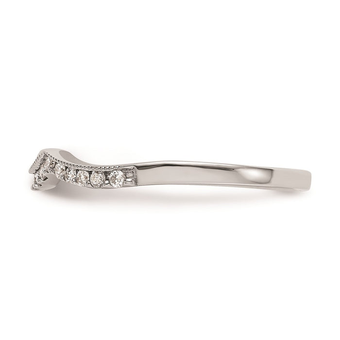 High-Quality 14K White Gold Curved Wedding Band Setting - Stylish & Affordable-3