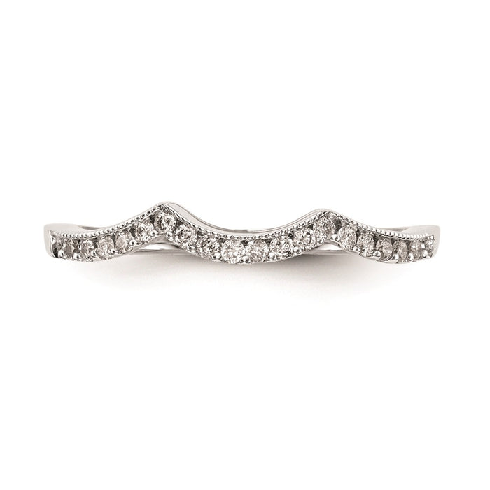 High-Quality 14K White Gold Curved Wedding Band Setting - Stylish & Affordable-4